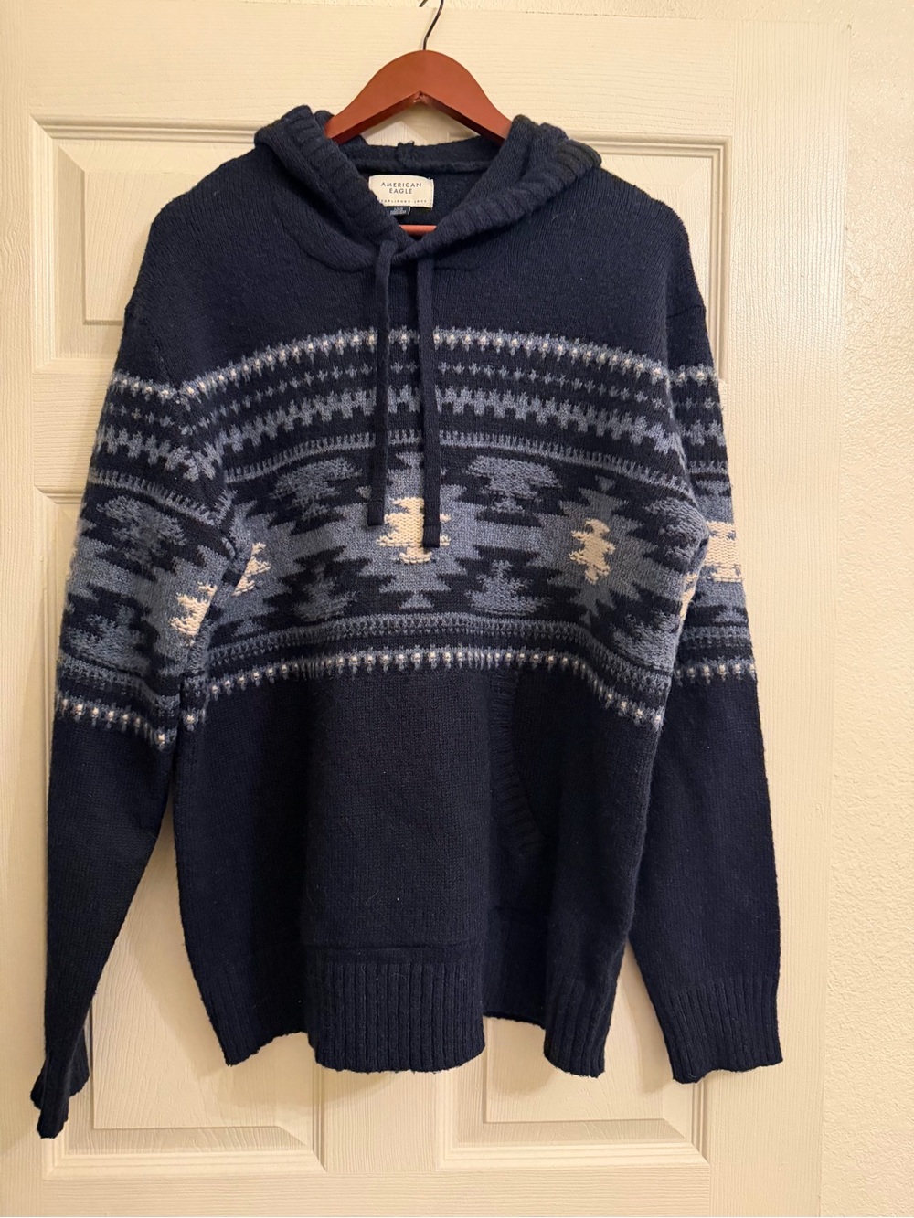 American Eagle Outfitters Navy Fair Isle Hoodie
